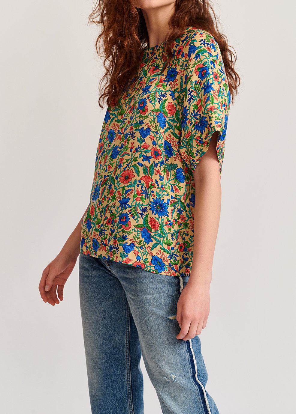Top imprimé fleuri crème RE—SSENTIEL seconde main photo 2