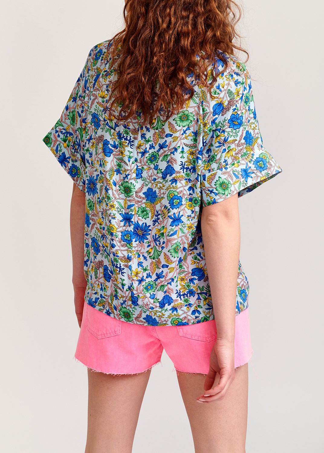 Light blue floral-print top RE—SSENTIEL second-hand photo 5