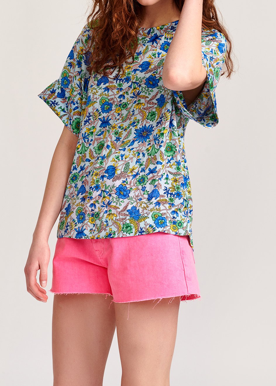 Light blue floral-print top RE—SSENTIEL second-hand photo 7