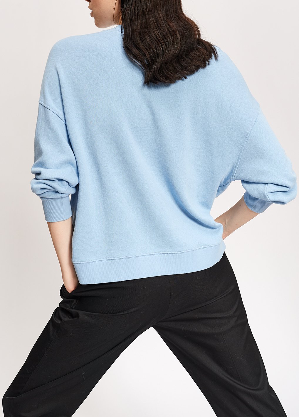 Sweatshirt 'sex shooter' bleu pà¢le en jersey de coton RE—SSENTIEL seconde main photo 7