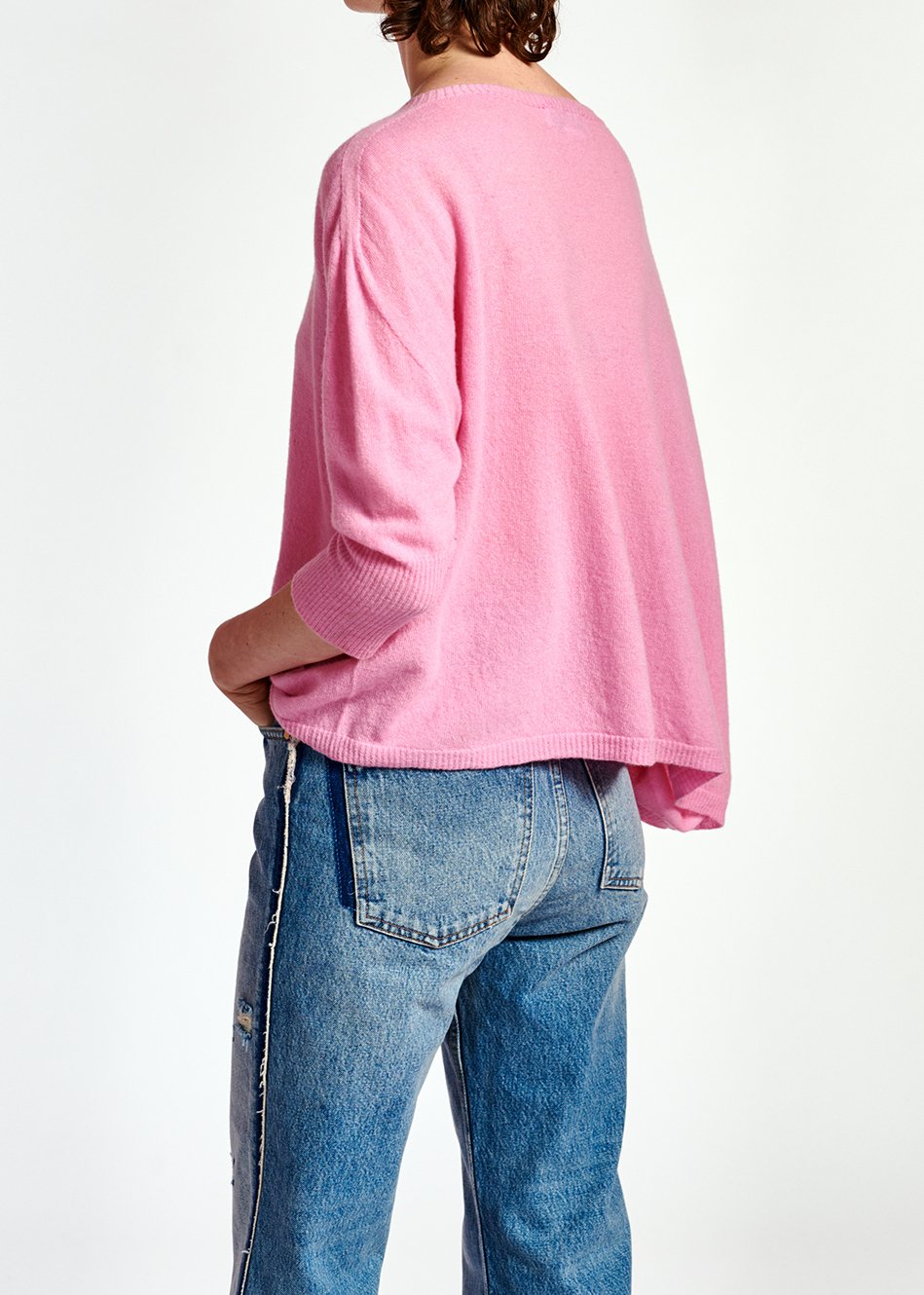 Top rose oversize tricoté en cachemire mélangée RE—SSENTIEL seconde main photo 4