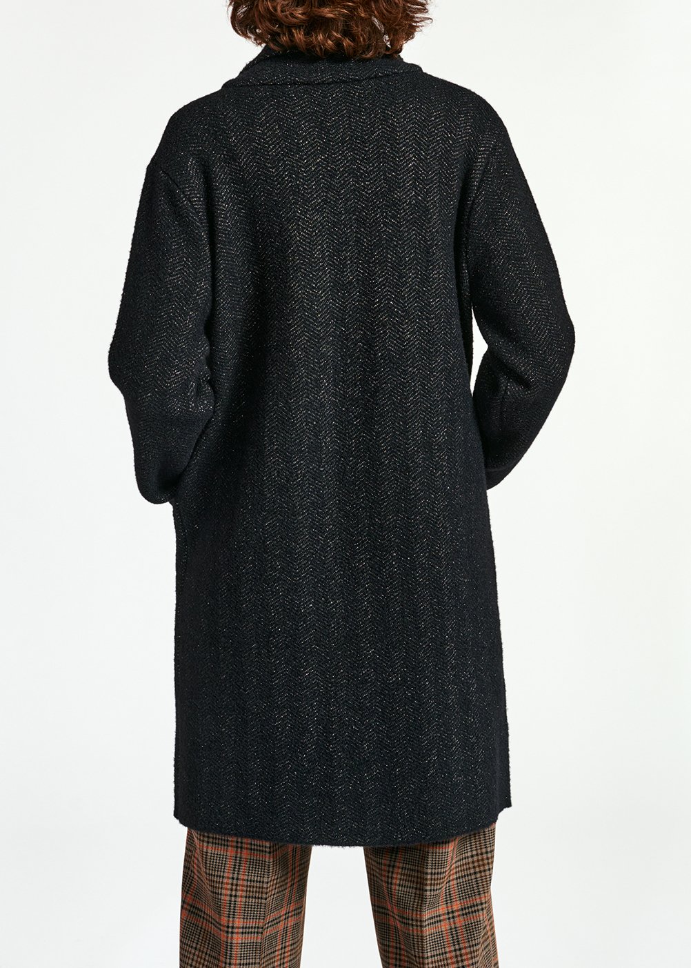 Manteau noir tricoté RE—SSENTIEL seconde main photo 6