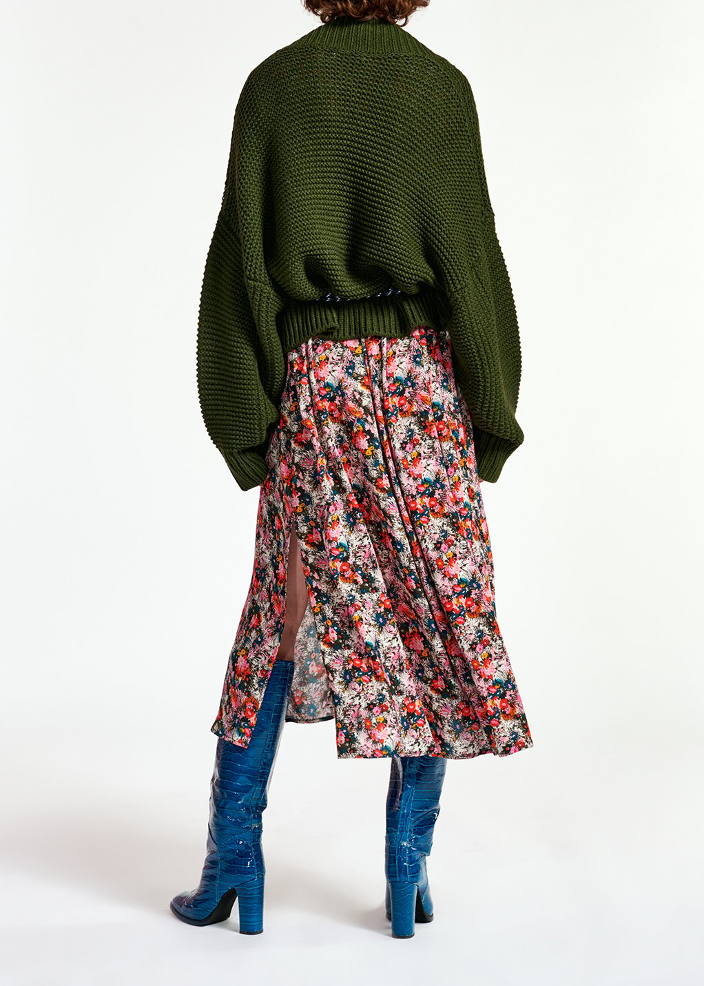 Pine green big sleeves knit cardigan RE—SSENTIEL second-hand photo 3