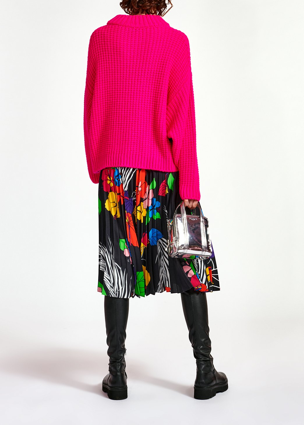 Pull carré en tricot fuchsia RE—SSENTIEL seconde main photo 8