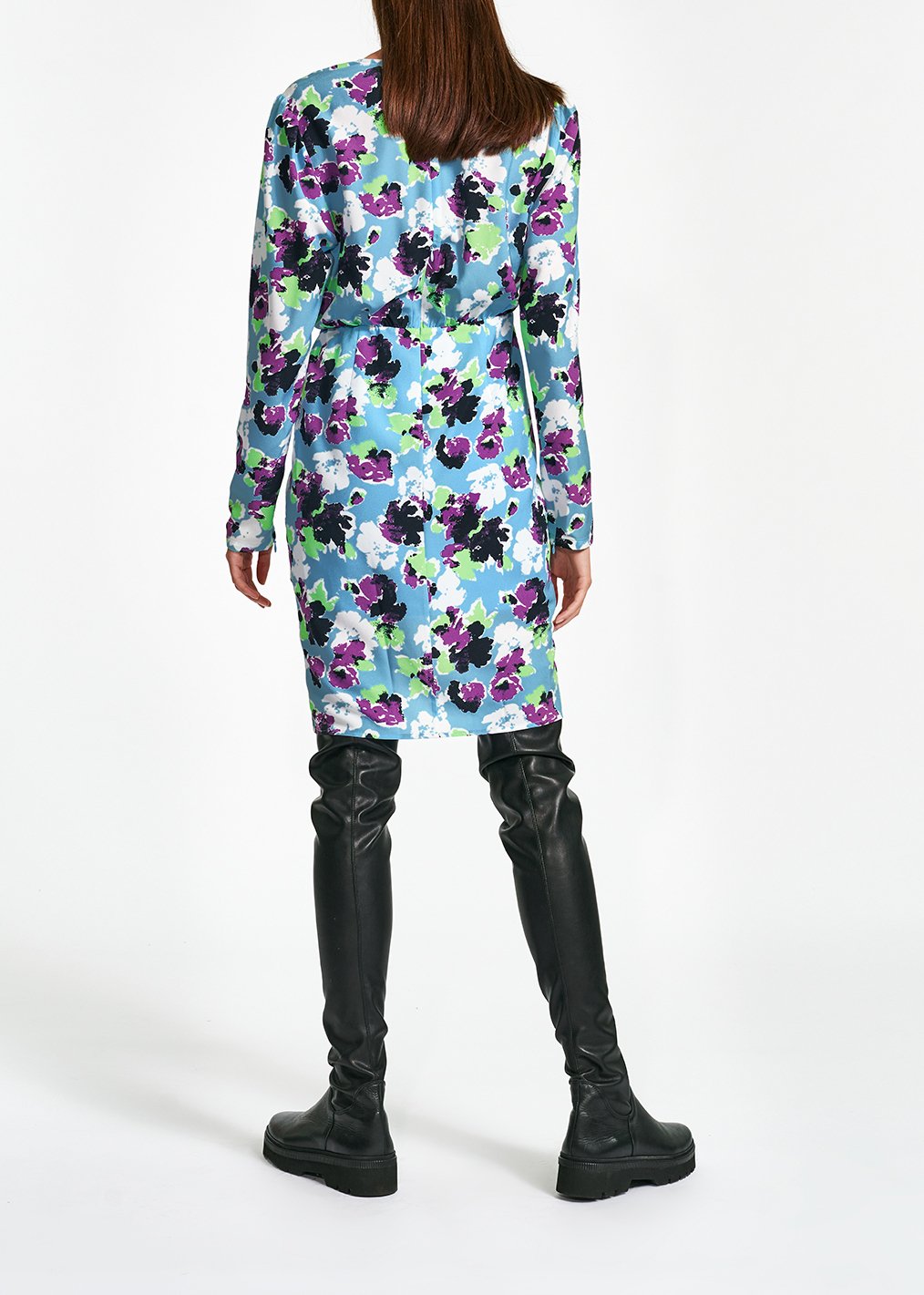 Light blue floral mini wrap dress RE—SSENTIEL second-hand photo 3