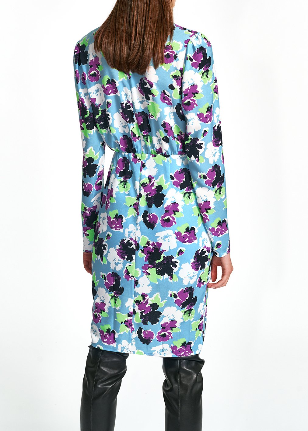 Light blue floral mini wrap dress RE—SSENTIEL second-hand photo 4