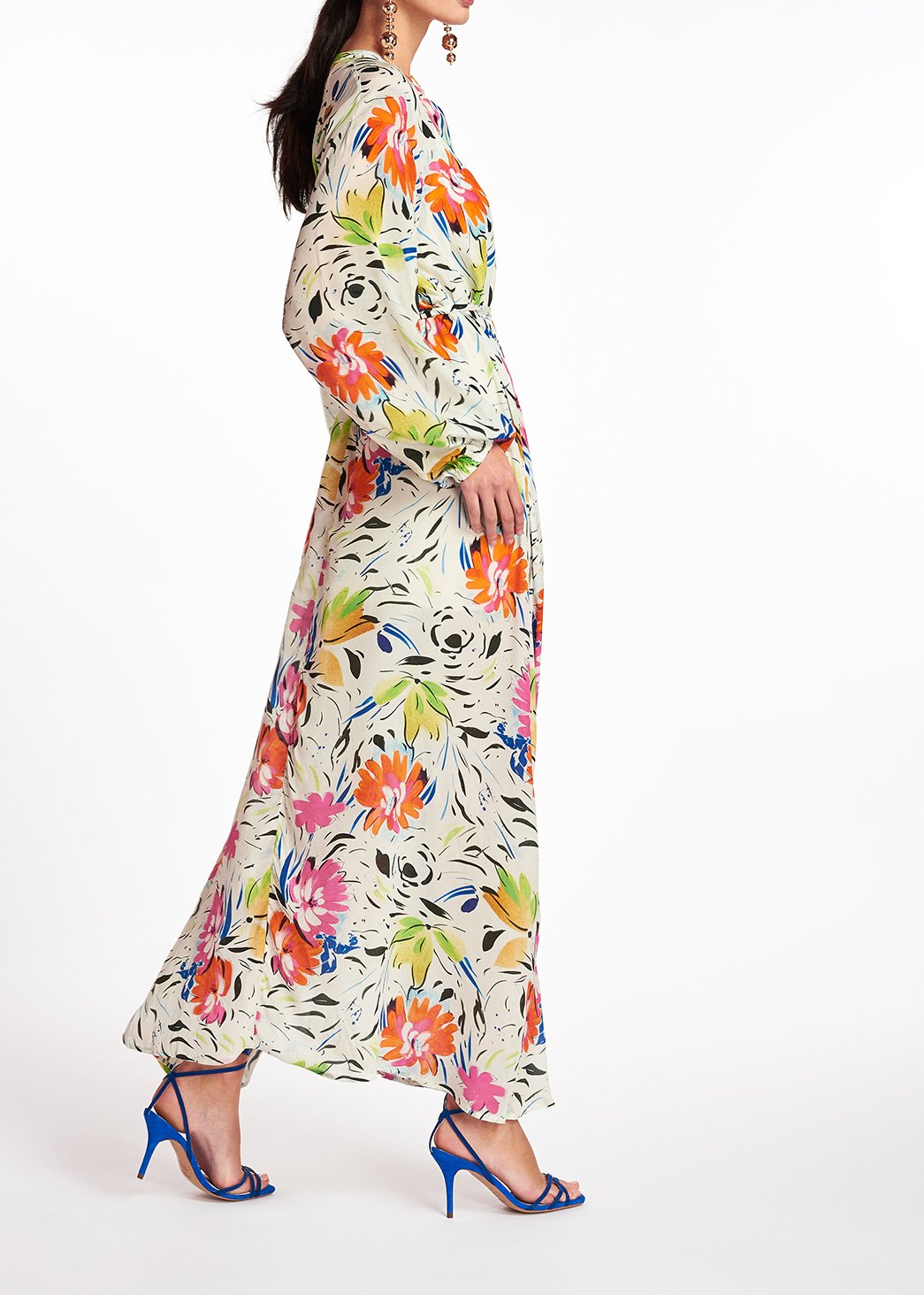 Robe chemise maxi blanc cassé à  imprimé fleuri RE—SSENTIEL seconde main photo 8