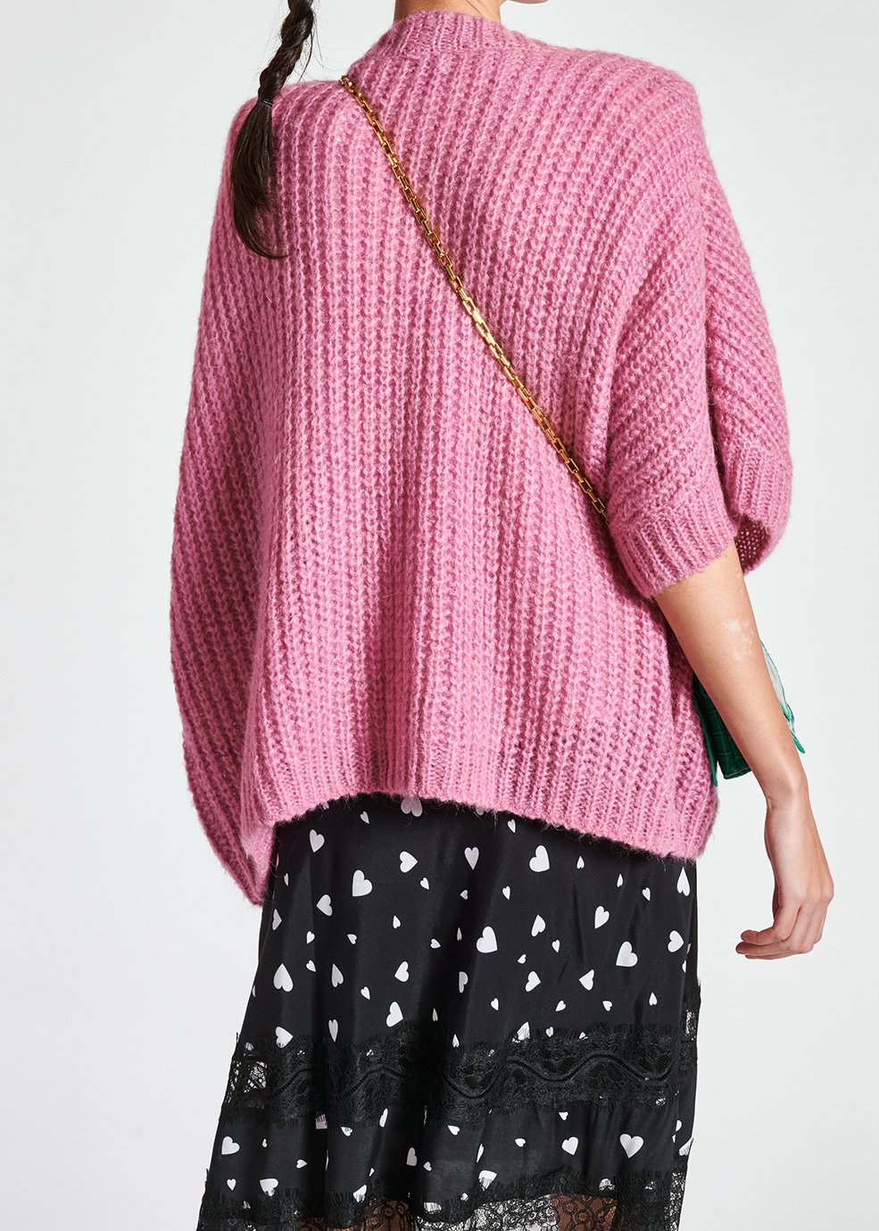 Cardigan rose en mohair mélangé RE—SSENTIEL seconde main photo 7