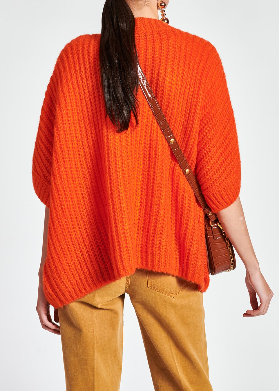Cardigan orange en mohair mélangé RE—SSENTIEL seconde main photo 6