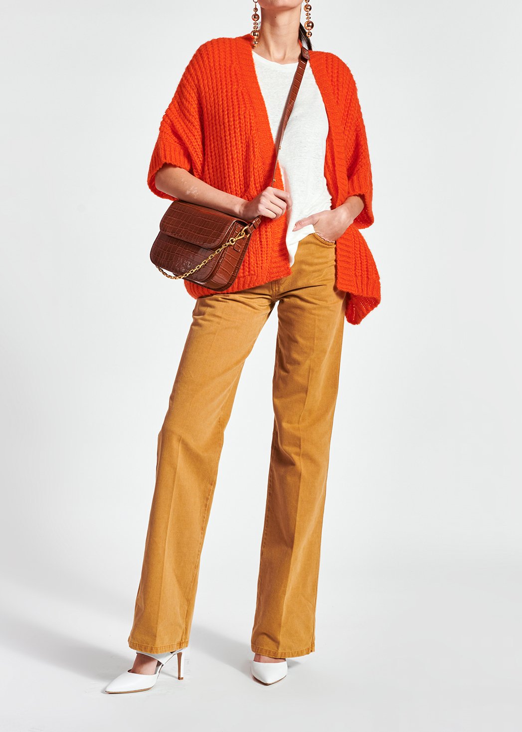 Cardigan orange en mohair mélangé RE—SSENTIEL seconde main photo 7