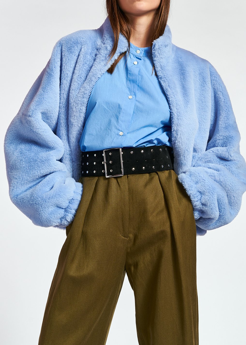Light blue reversible bomber jacket RE—SSENTIEL second-hand photo 5