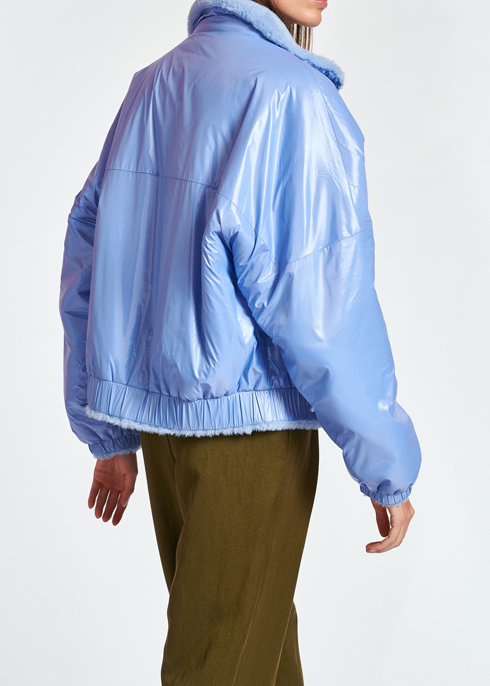 Light blue reversible bomber jacket RE—SSENTIEL second-hand photo 6