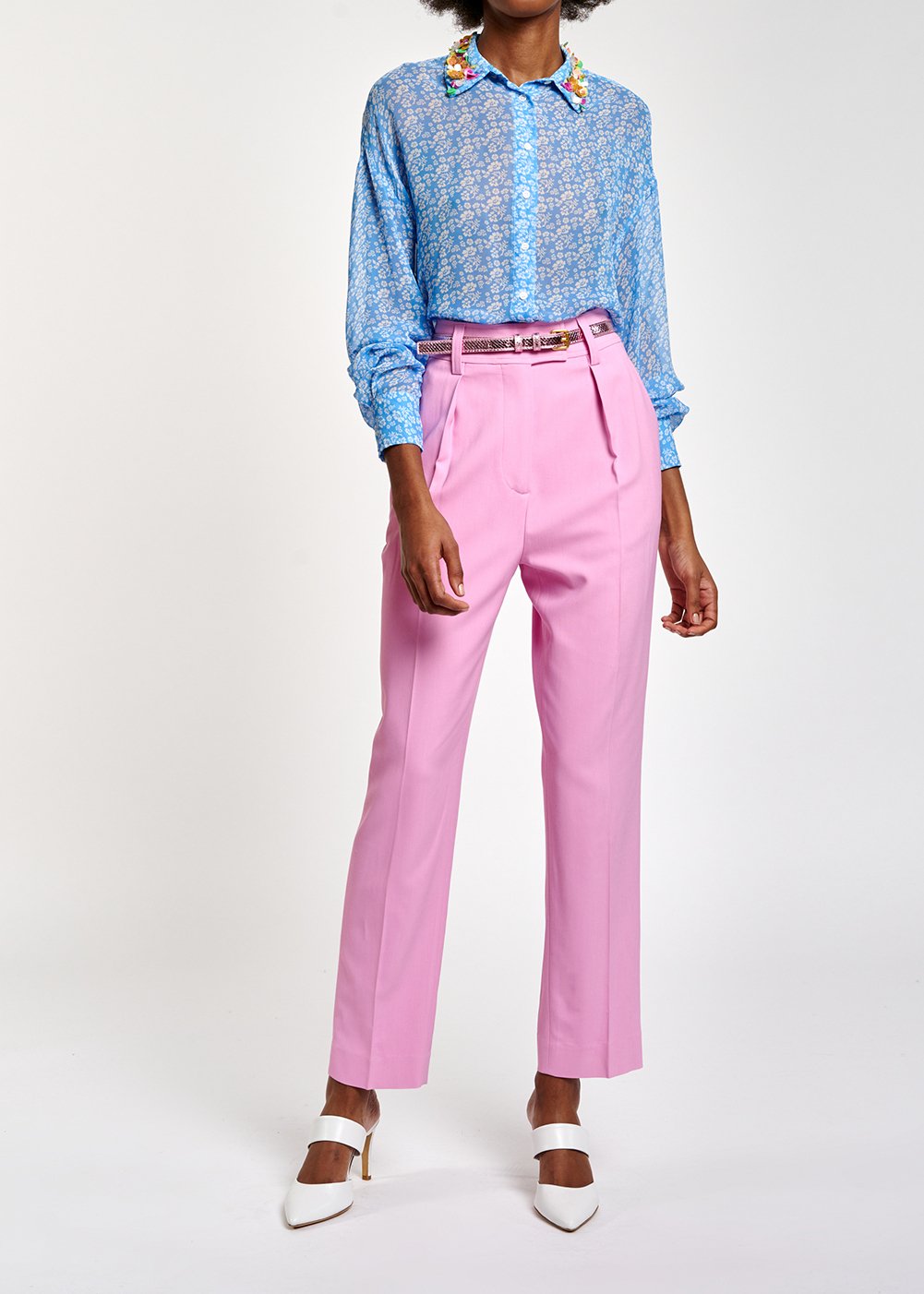 Roze broek met hoge taille RE—SSENTIEL tweedehands photo 3