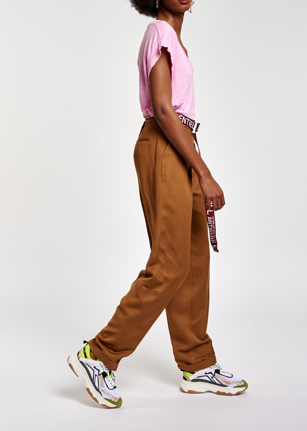 Pantalon marron taille mi-haute RE—SSENTIEL seconde main photo 5
