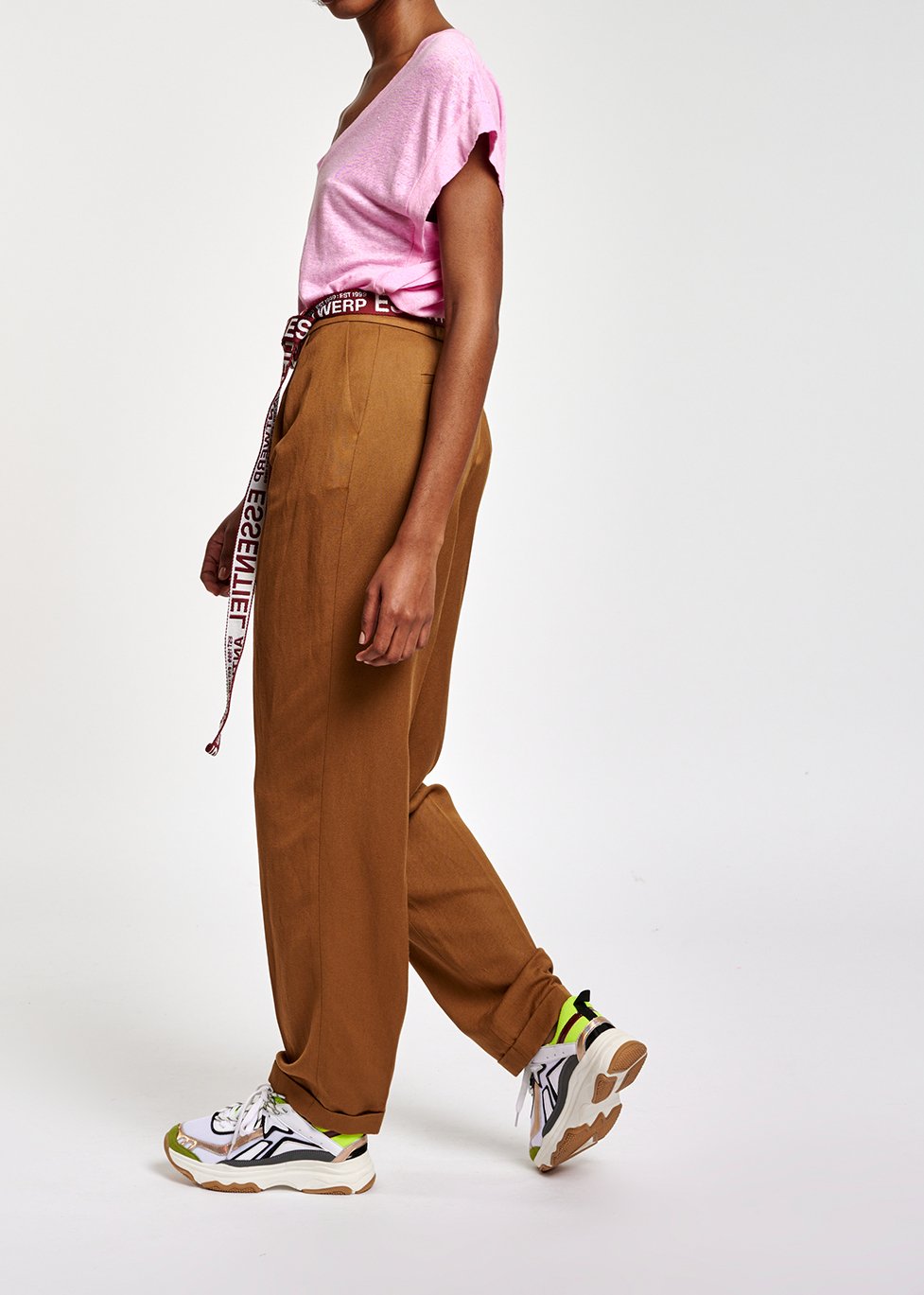 Pantalon marron taille mi-haute RE—SSENTIEL seconde main photo 6