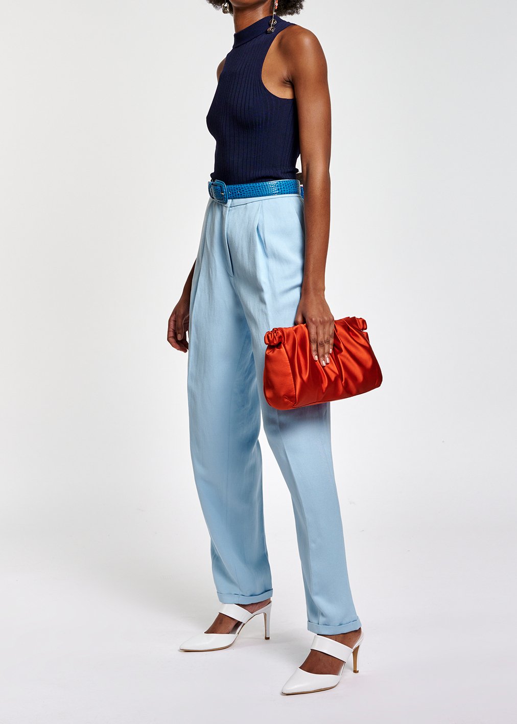 Pantalon bleu clair taille mi-haute RE—SSENTIEL seconde main photo 5
