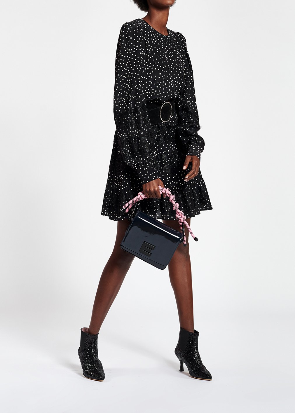Zwarte mini-jurk met kant RE—SSENTIEL tweedehands photo 4