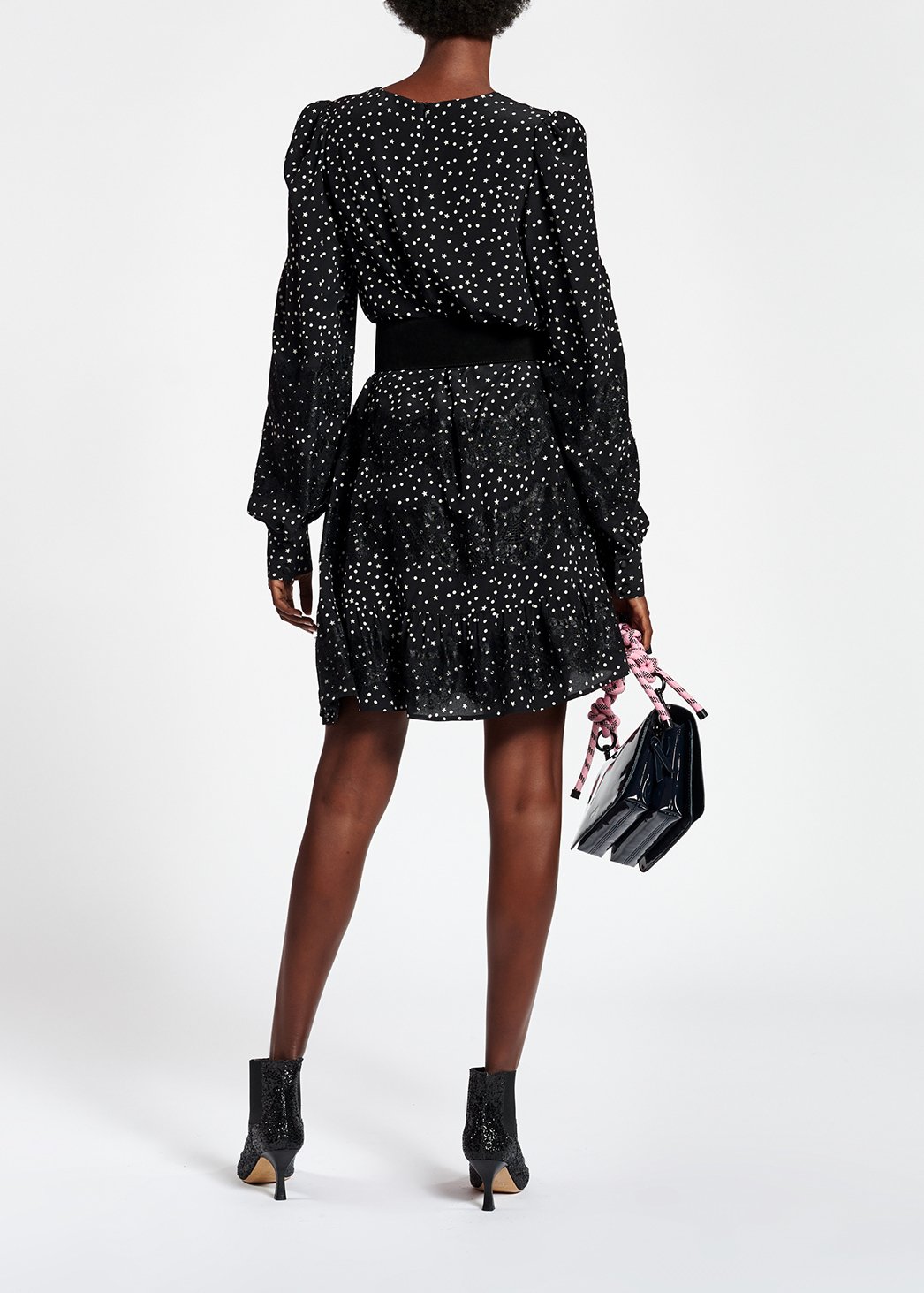 Zwarte mini-jurk met kant RE—SSENTIEL tweedehands photo 5