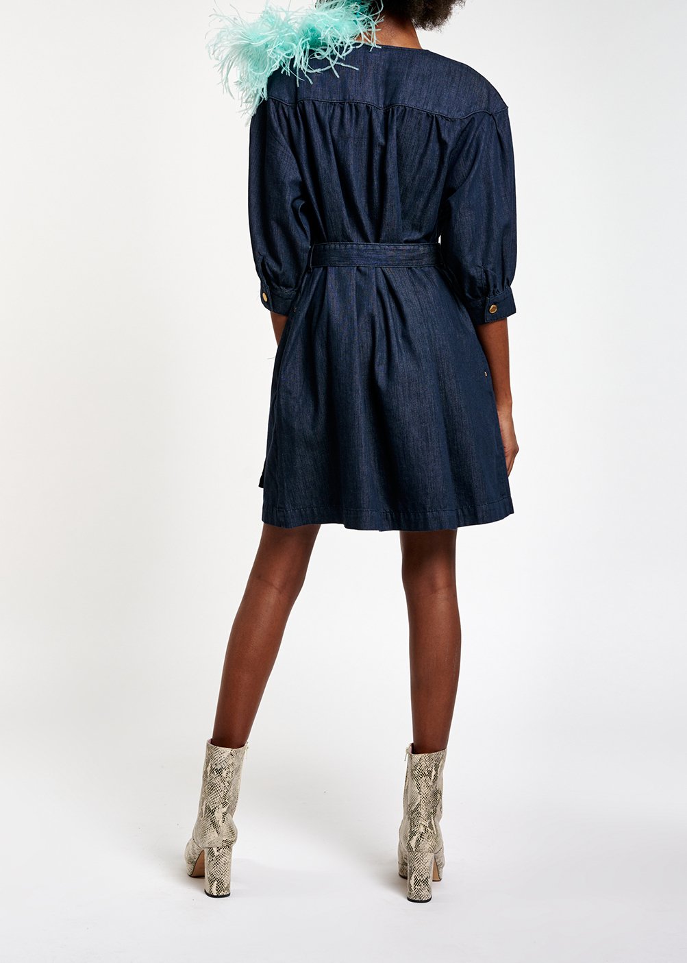 Mini robe jean bleu foncé RE—SSENTIEL seconde main photo 4