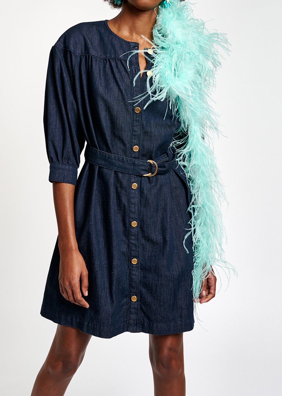 Mini robe jean bleu foncé RE—SSENTIEL seconde main photo 5