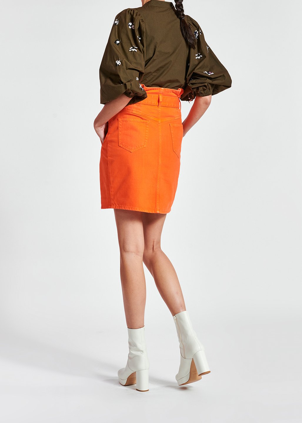Minijupe orange à  taille haute RE—SSENTIEL seconde main photo 8