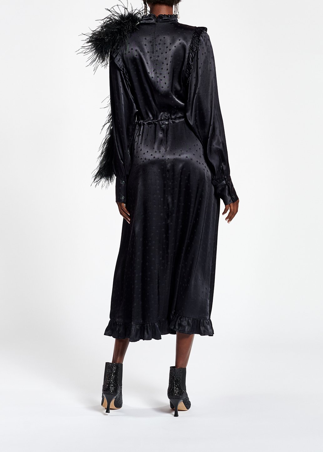 Black jacquard midi dress RE—SSENTIEL second-hand photo 6