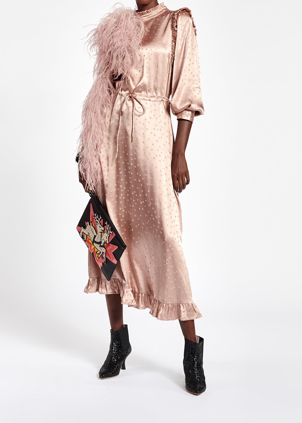 Robe midi pêche en jacquard RE—SSENTIEL seconde main photo 4