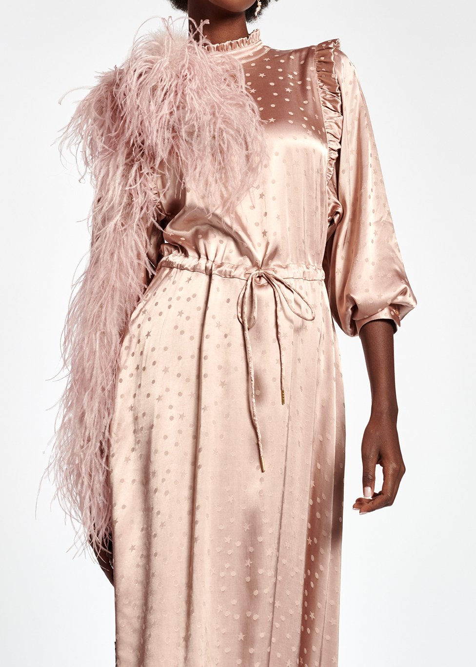 Robe midi pêche en jacquard RE—SSENTIEL seconde main photo 8