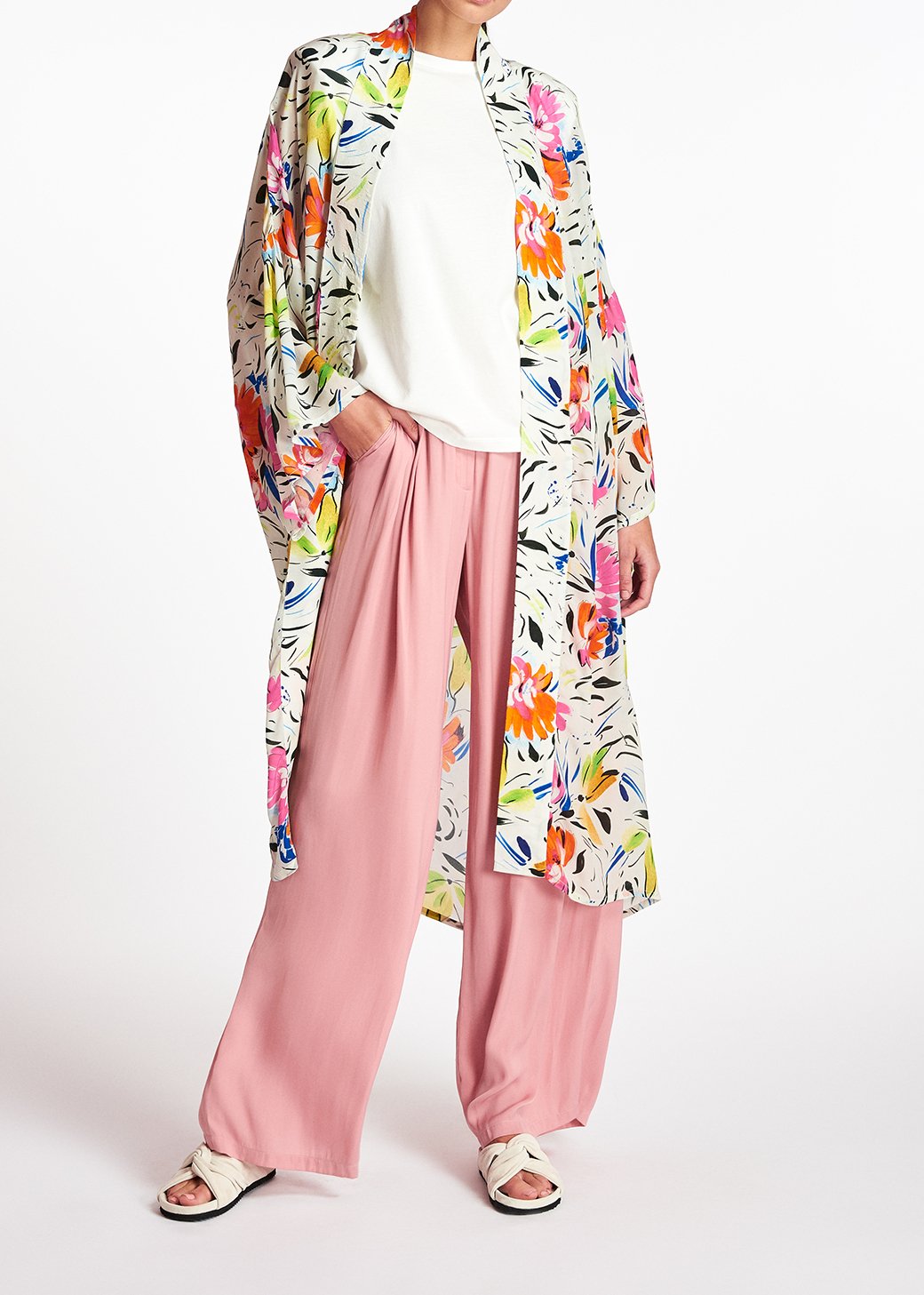 Pantalon rose clair aux jambes larges RE—SSENTIEL seconde main photo 6