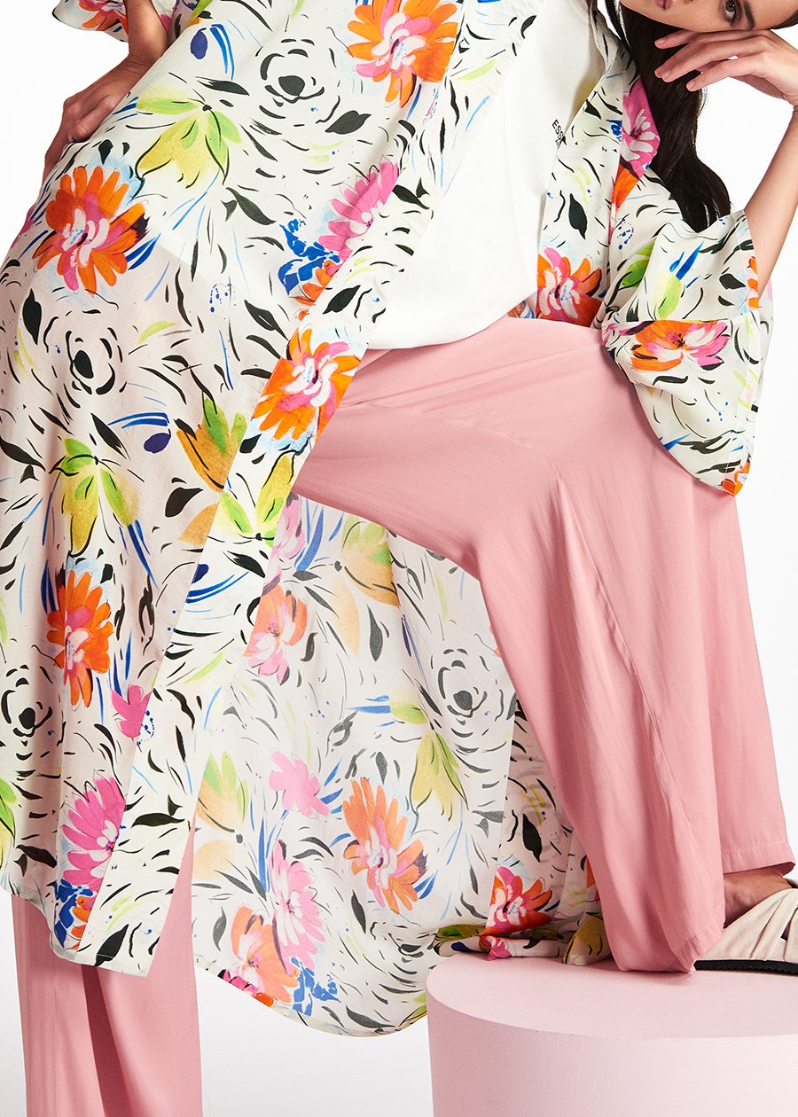 Pantalon rose clair aux jambes larges RE—SSENTIEL seconde main photo 7
