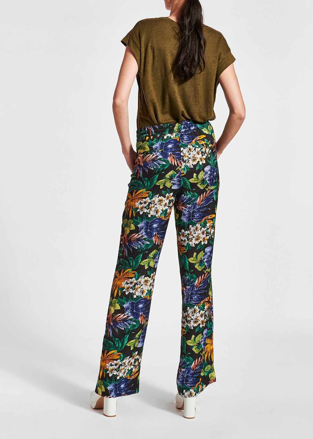 Multicolor floral-print wide-leg pants RE—SSENTIEL second-hand photo 8