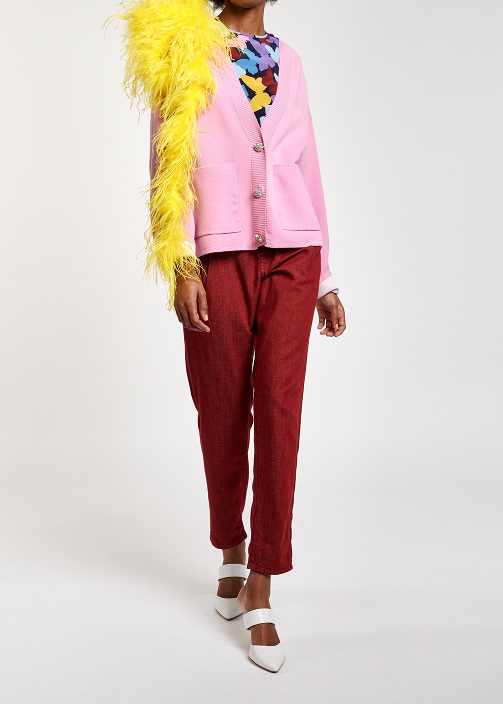 Pink cardigan with rhinestone buttons RE—SSENTIEL second-hand photo 8