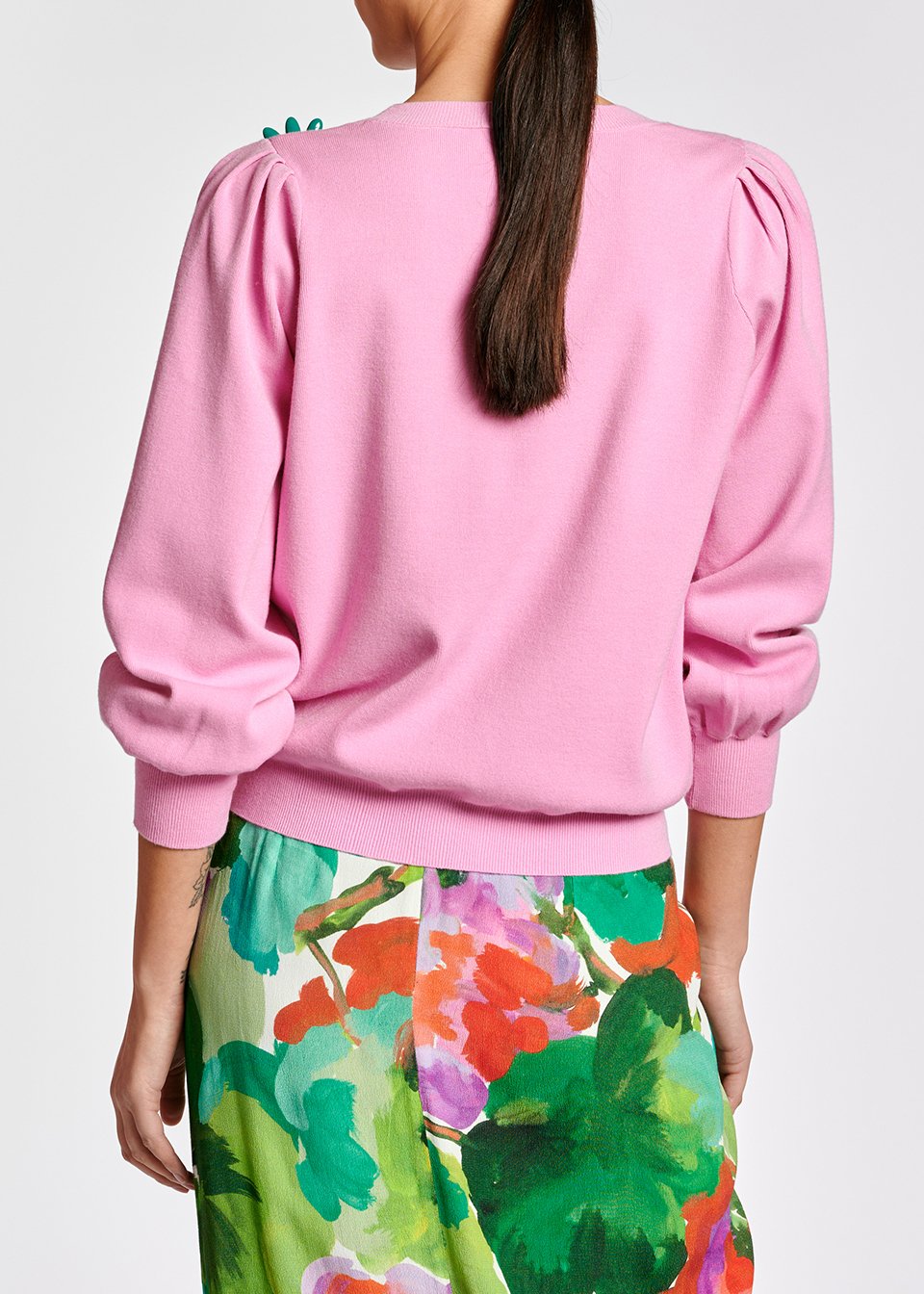 Pull rose clair aux détails plissés RE—SSENTIEL seconde main photo 4