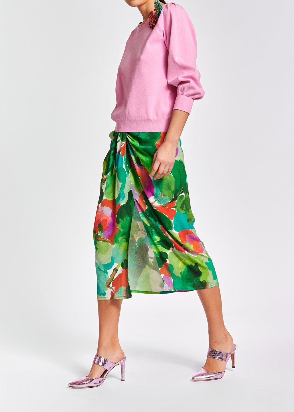 Pull rose clair aux détails plissés RE—SSENTIEL seconde main photo 8