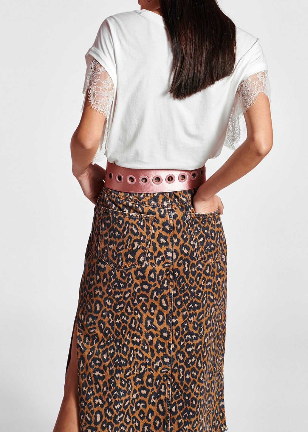 Jupe fourreau midi à  imprimé léopard RE—SSENTIEL seconde main photo 6