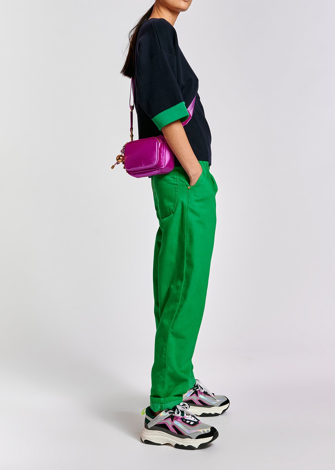 Green loose-fit denim pants RE—SSENTIEL second-hand photo 8