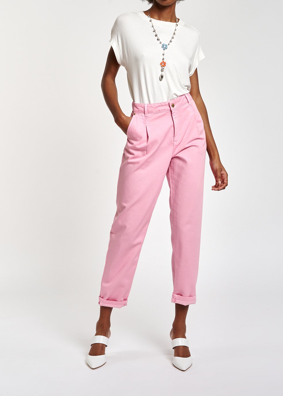 Lichtroze jeansbroek met wijde snit RE—SSENTIEL tweedehands photo 8
