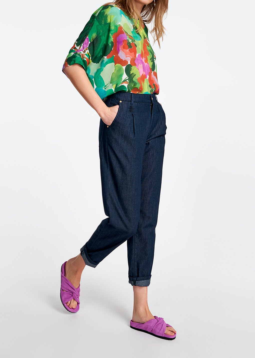 Dark blue loose-fit denim pants RE—SSENTIEL second-hand photo 6