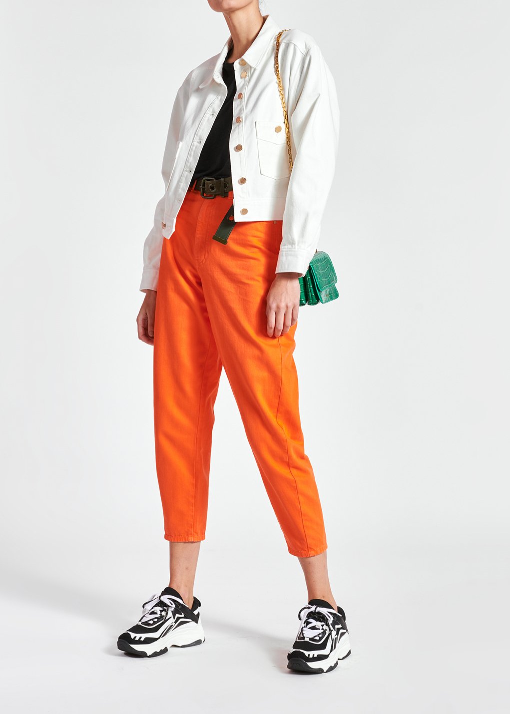 Jean orange à  coupe ample et taille haute RE—SSENTIEL seconde main photo 5