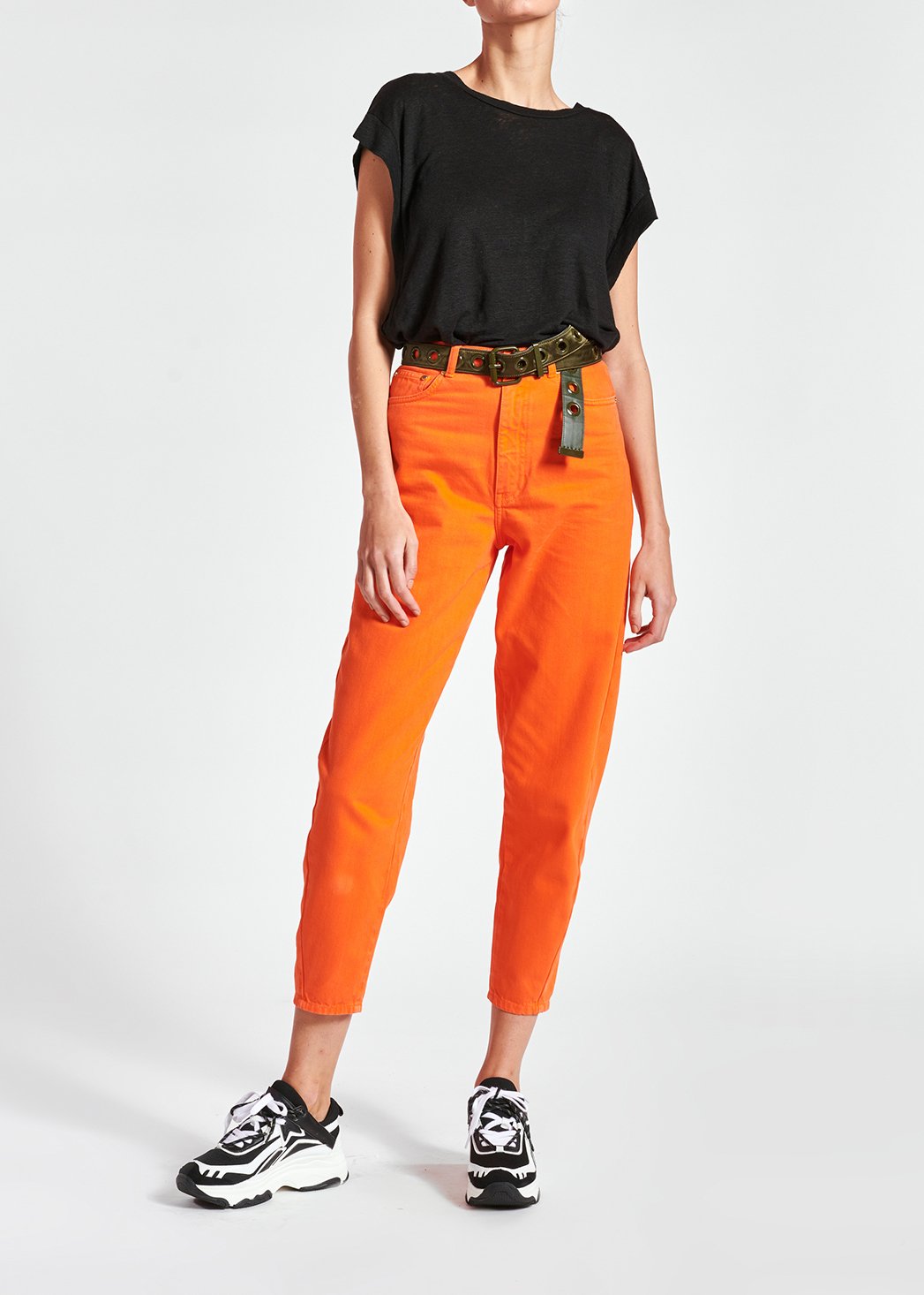 Jean orange à  coupe ample et taille haute RE—SSENTIEL seconde main photo 8