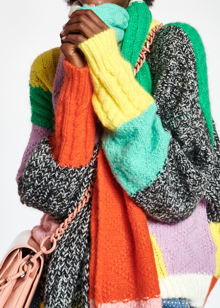 Pull patchwork en mohair mélangé RE—SSENTIEL seconde main photo 6