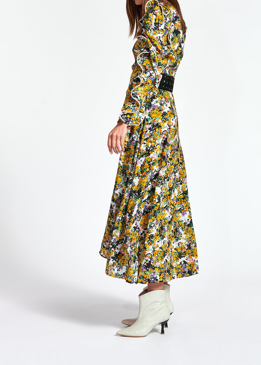 Gebroken witte maxi-jurk met bloemen en ruches RE—SSENTIEL tweedehands photo 5