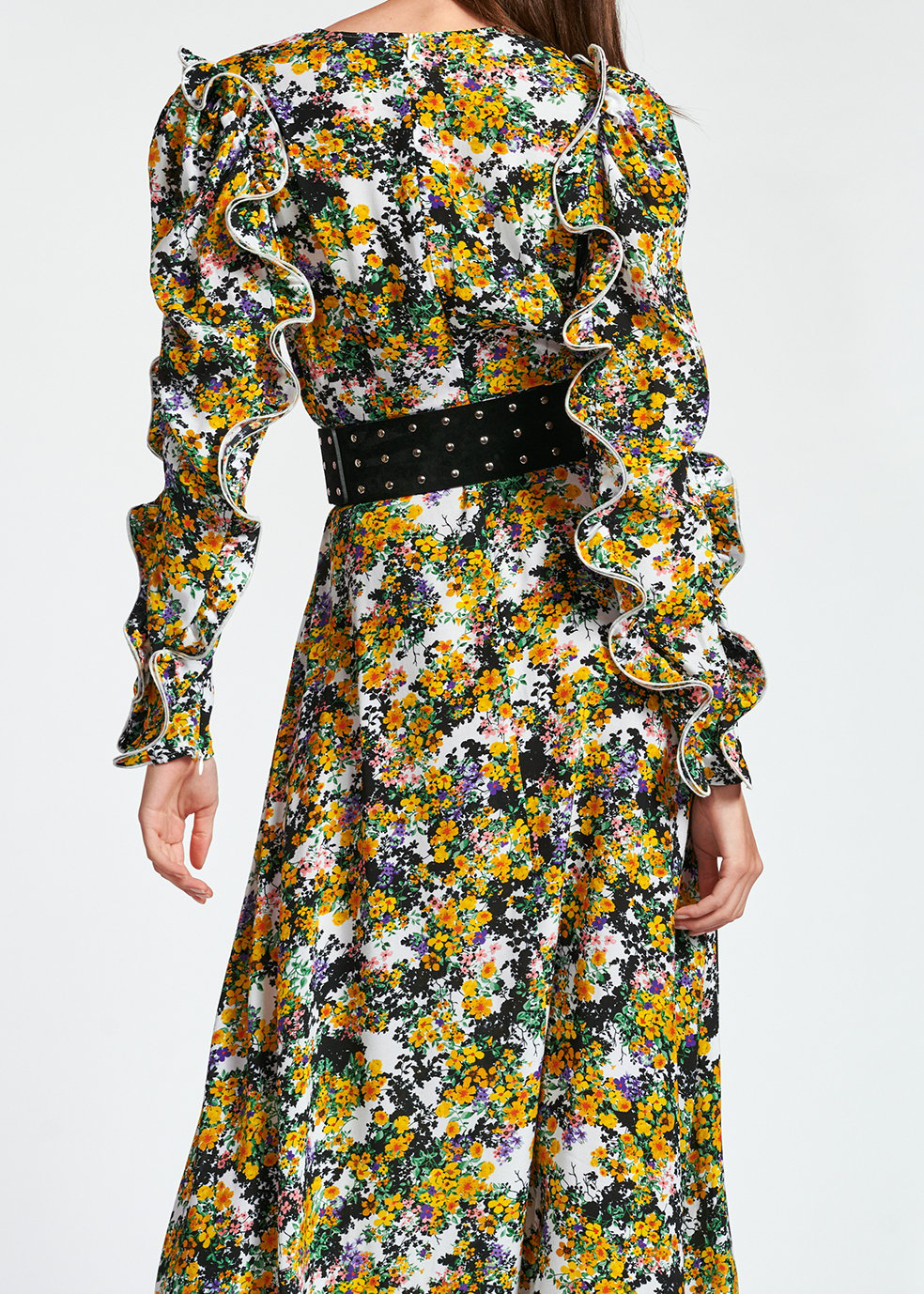Gebroken witte maxi-jurk met bloemen en ruches RE—SSENTIEL tweedehands photo 8