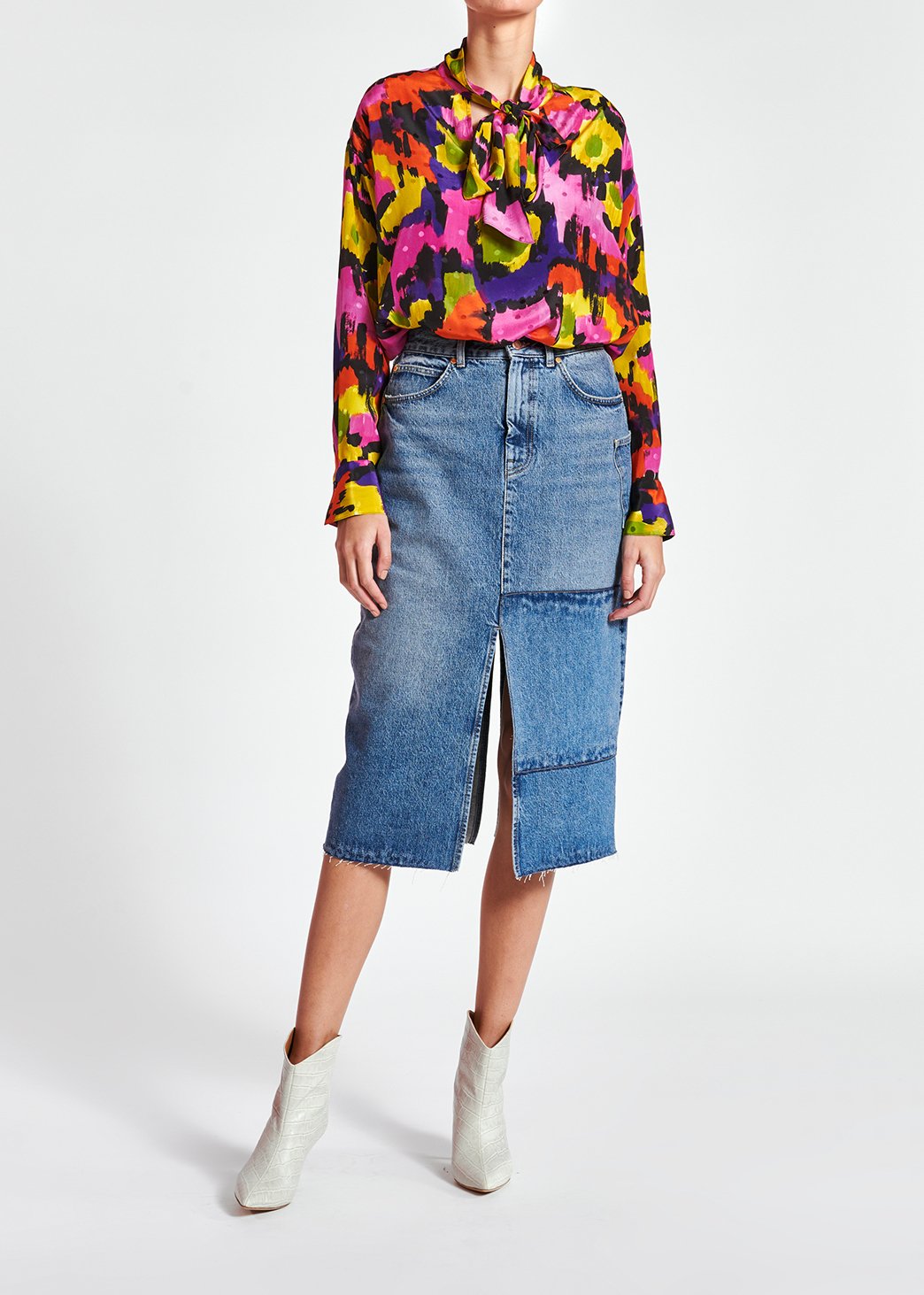 Jupe fourreau en jean à  taille haute RE—SSENTIEL seconde main photo 4