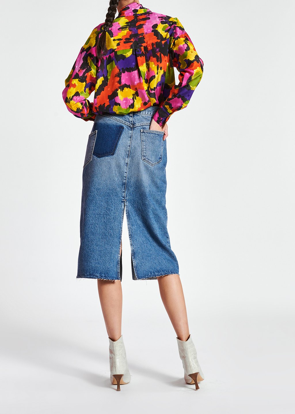 Jupe fourreau en jean à  taille haute RE—SSENTIEL seconde main photo 5