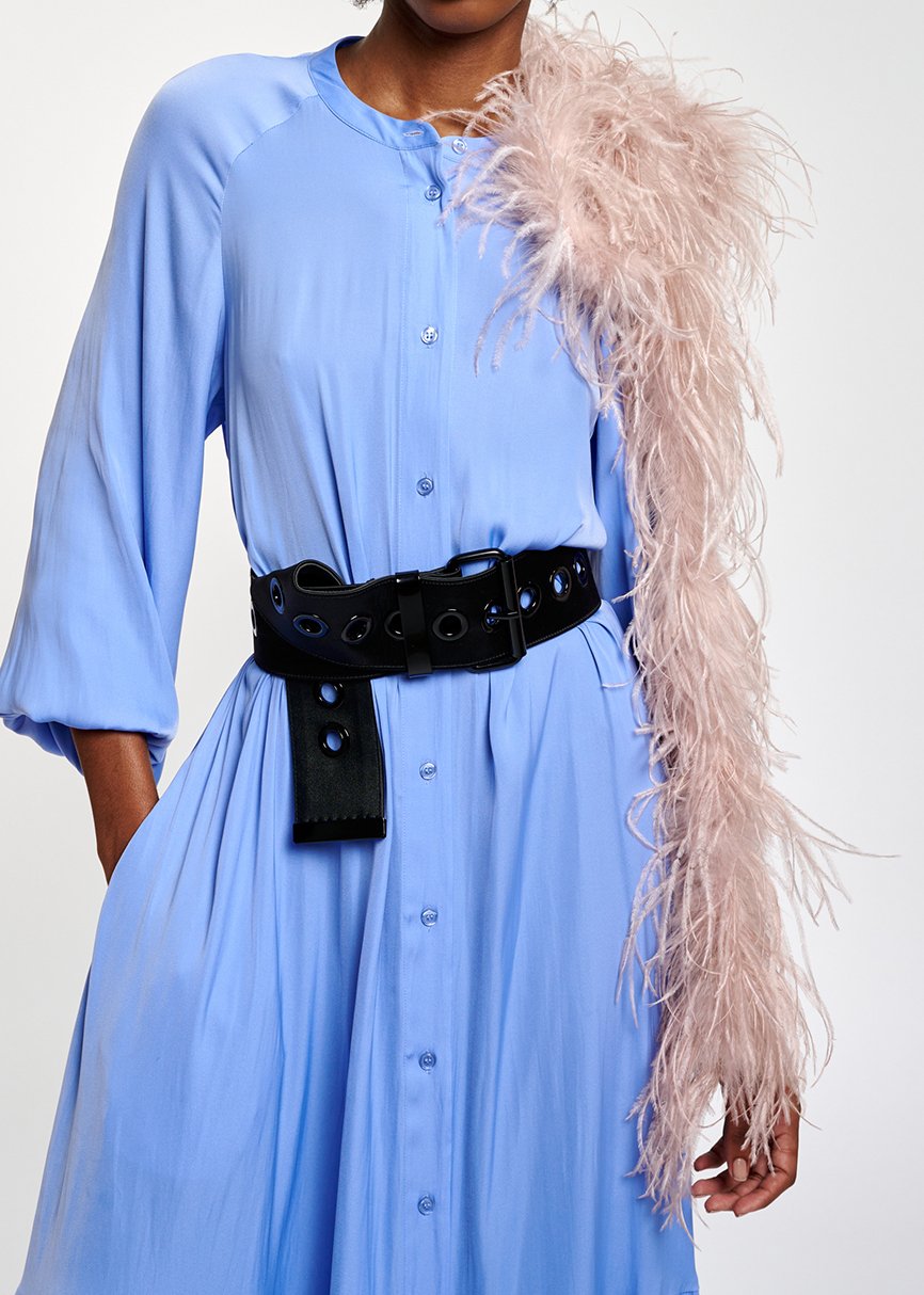 Blauwe maxi-jurk met lange mouwen RE—SSENTIEL tweedehands photo 8