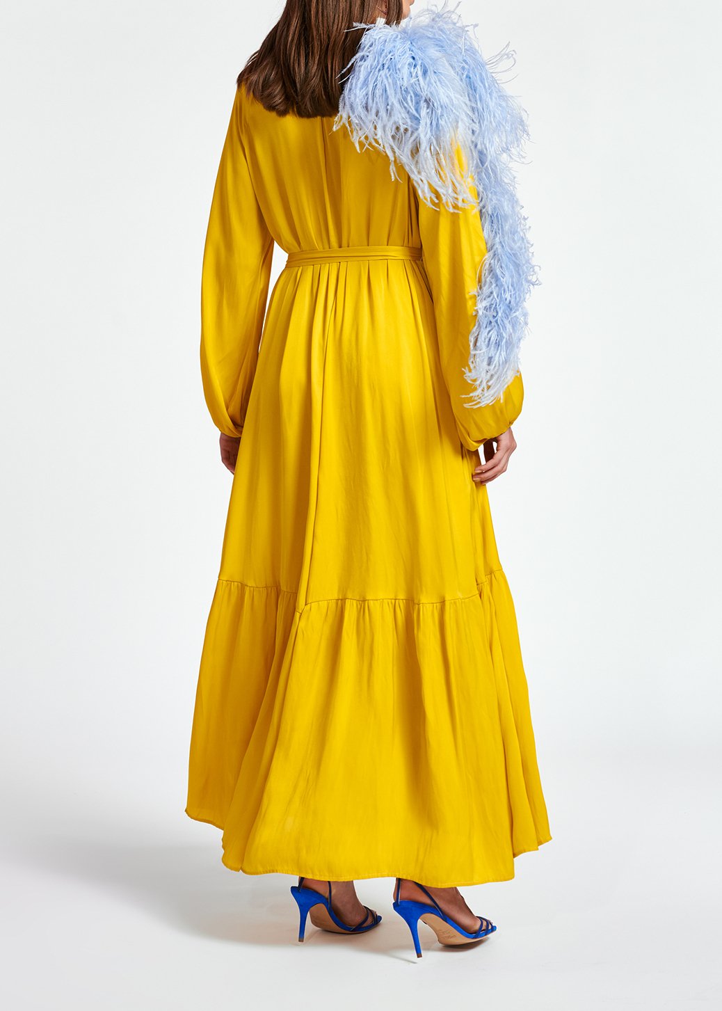 Yellow long-sleeved maxi dress RE—SSENTIEL second-hand photo 5