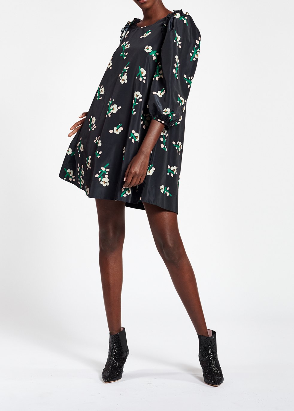 Mini robe noire en taffetas RE—SSENTIEL seconde main photo 3