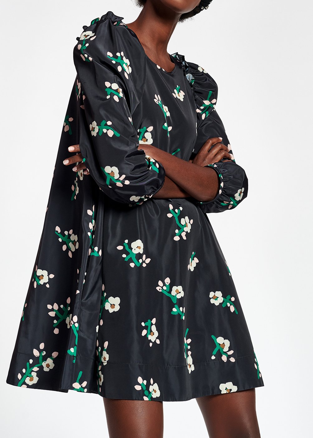 Mini robe noire en taffetas RE—SSENTIEL seconde main photo 4