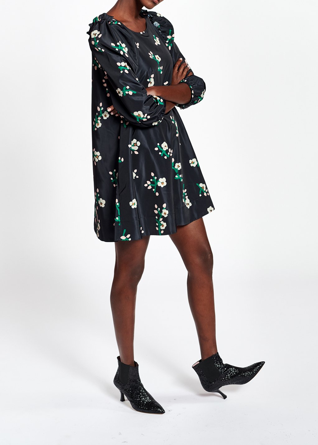 Mini robe noire en taffetas RE—SSENTIEL seconde main photo 6